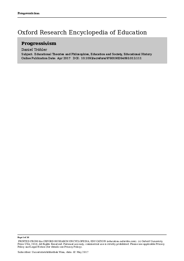 (PDF) Progressivism