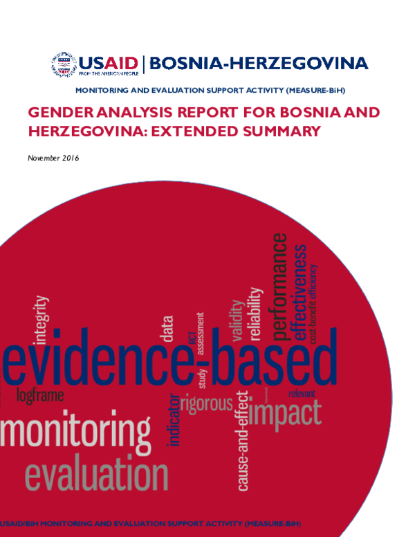 (PDF) Gender Analysis Report for Bosnia and Herzegovina: Extended Summary