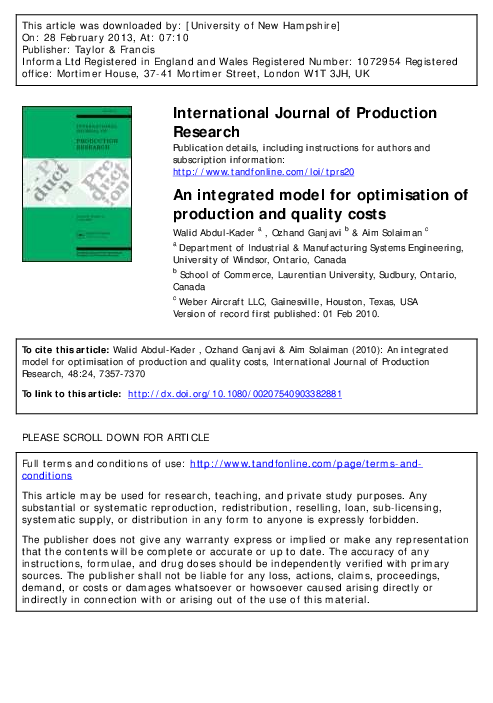 (PDF) 11-an integrated model for optimization of production and quality ...