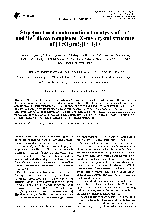 (PDF) Structural and conformational analysis of Tcv and Rev dioxo ...