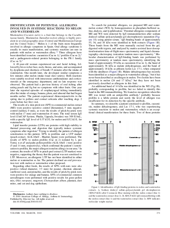 (PDF) Identification of potential allergens involved in systemic