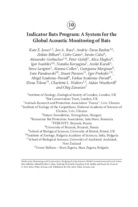 (PDF) Indicator Bats Program: A System for the Global Acoustic ...
