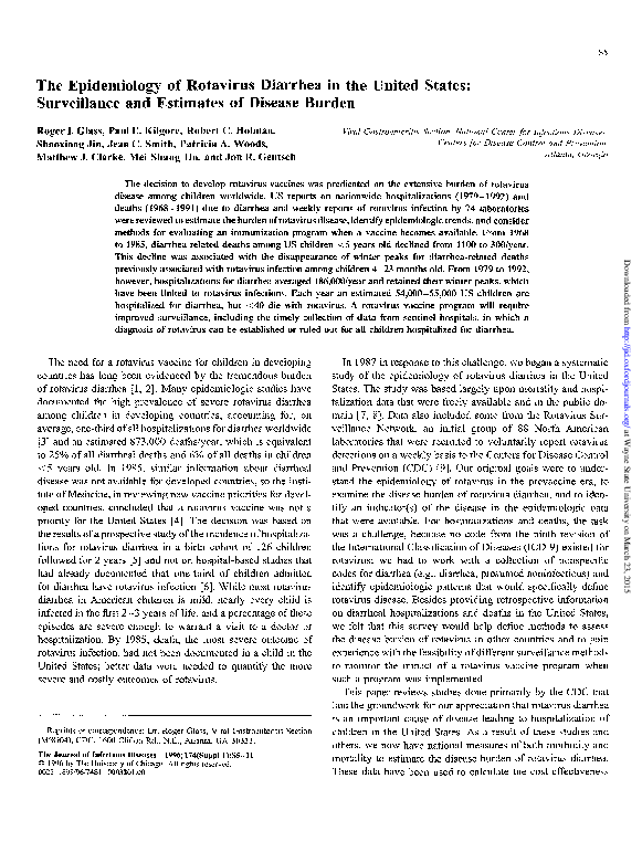 (PDF) The Epidemiology Of Rotavirus Diarrhea In The United States ...
