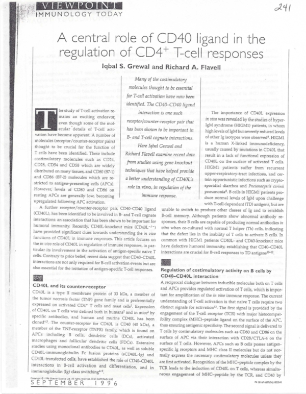 (PDF) The Role of CD40 Ligand in Costimulation and T-Cell Activation