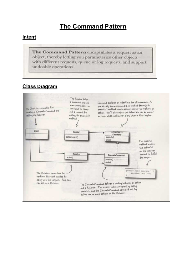 (PDF) The Command Pattern Intent Class Diagram