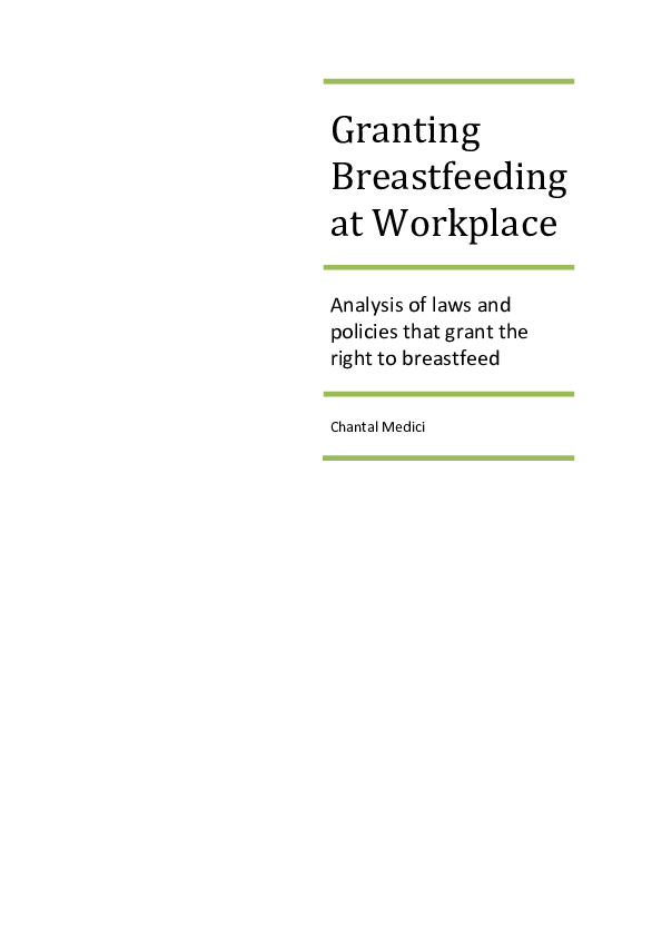 (PDF) Granting Breastfeeding at Workplace Analysis of laws and policies