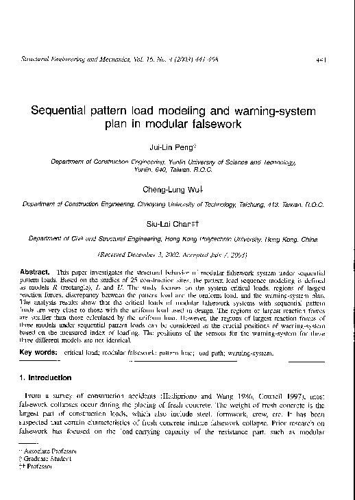 (PDF) Sequential Pattern Load Modeling and Warning- System Plan in ...