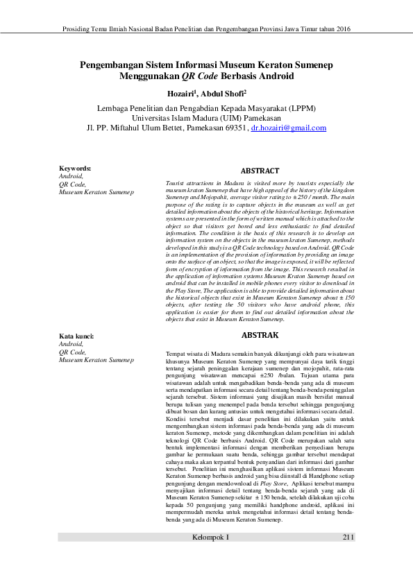 (PDF) Pengembangan Sistem Informasi Museum Keraton Sumenep Menggunakan