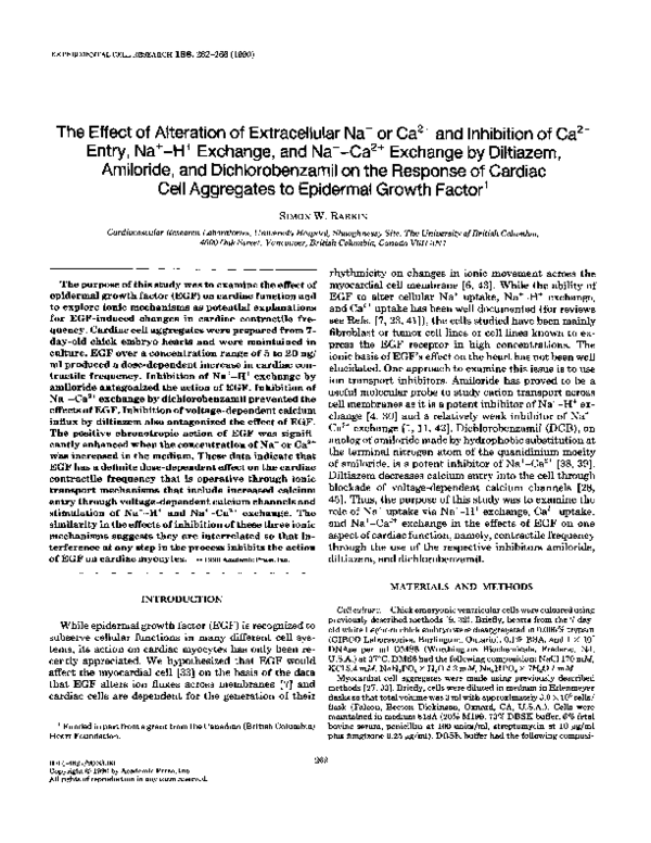 (PDF) The effect of alteration of extracellular Na+ or Ca2+ and ...