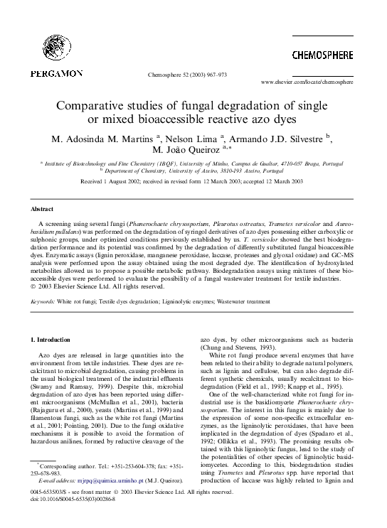 (PDF) Comparative studies of fungal degradation of single or mixed ...