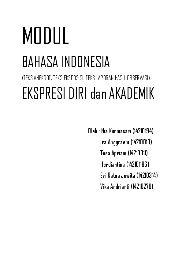 Doc Modul Bahasa Indonesia Ira Anggraeni Academia Edu