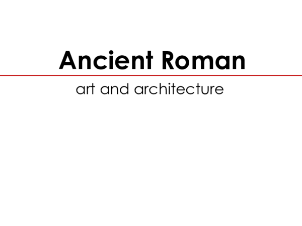 (PDF) Ancient Roman art and architecture