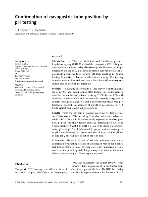 Table 1 From Confirming Nasogastric Tube Position Met vrogue.co