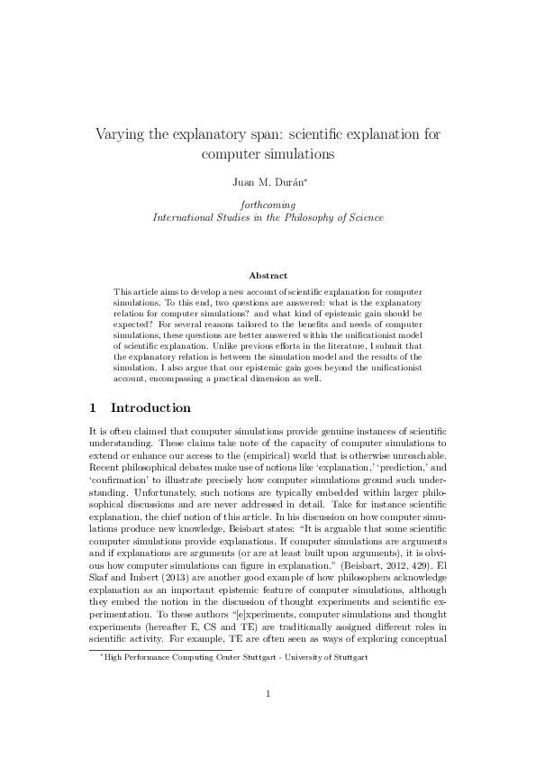 (PDF) Varying the explanatory span: scientific explanation for computer ...