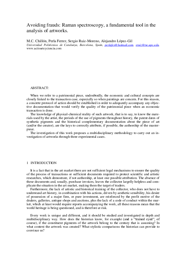 (PDF) Avoiding frauds: Raman spectroscopy, a fundamental tool in the ...