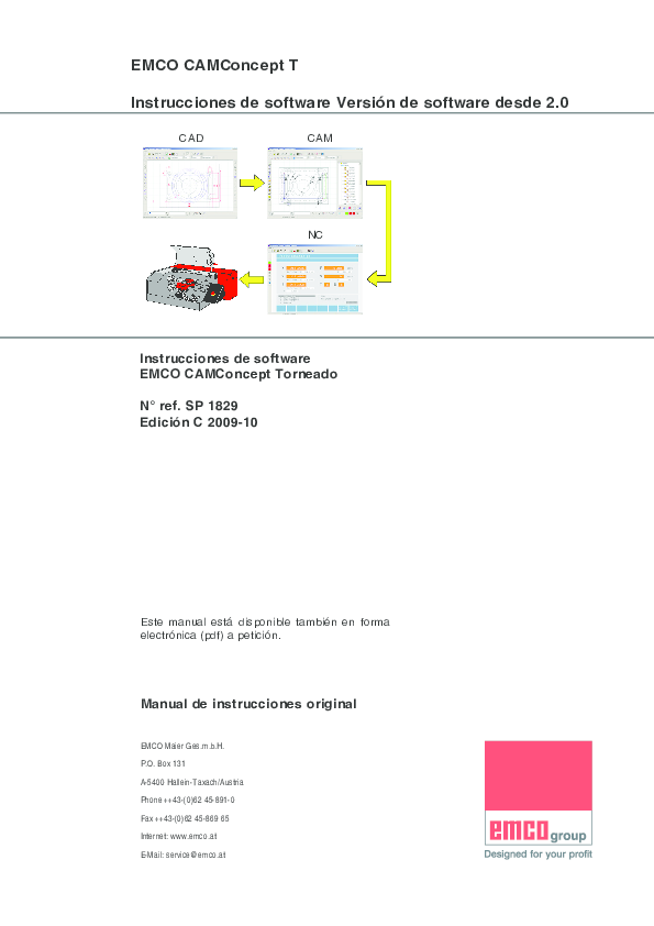 (PDF) EMCO CAMConcept T Instrucciones de software Versión de software ...