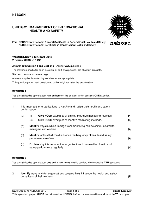 (PDF) NEBOSH UNIT IGC1 MANAGEMENT OF INTERNATIONAL HEALTH AND SAFETY