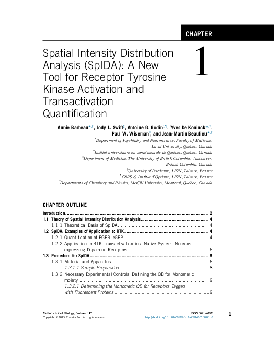 (PDF) Spatial intensity distribution Analysis (SpIDA): A fluorescence ...