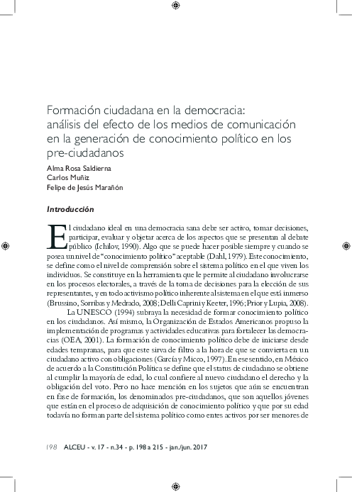 (PDF) Formación ciudadana en la democracia mexicana: Análisis del ...