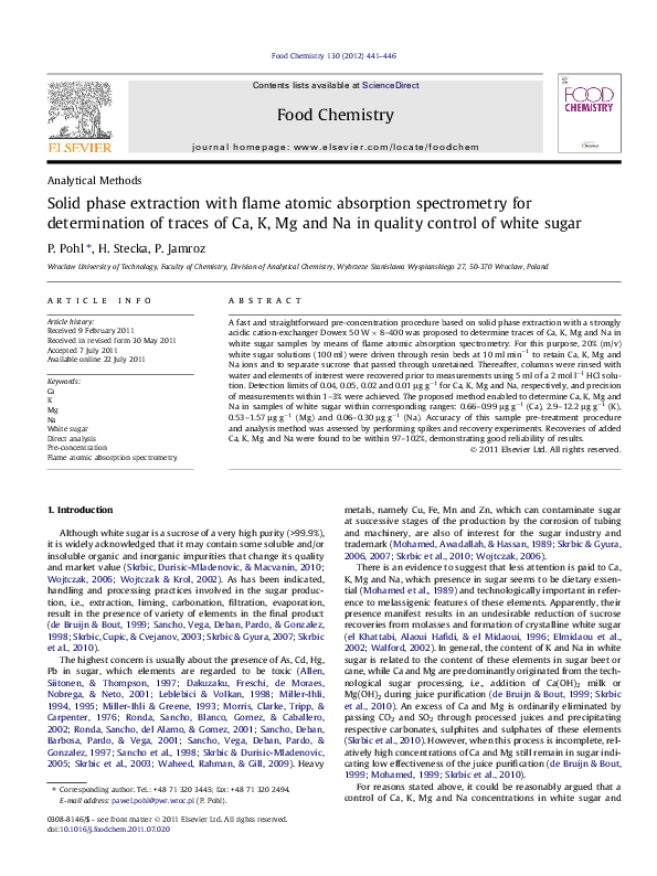 (PDF) Solid phase extraction with flame atomic absorption spectrometry ...
