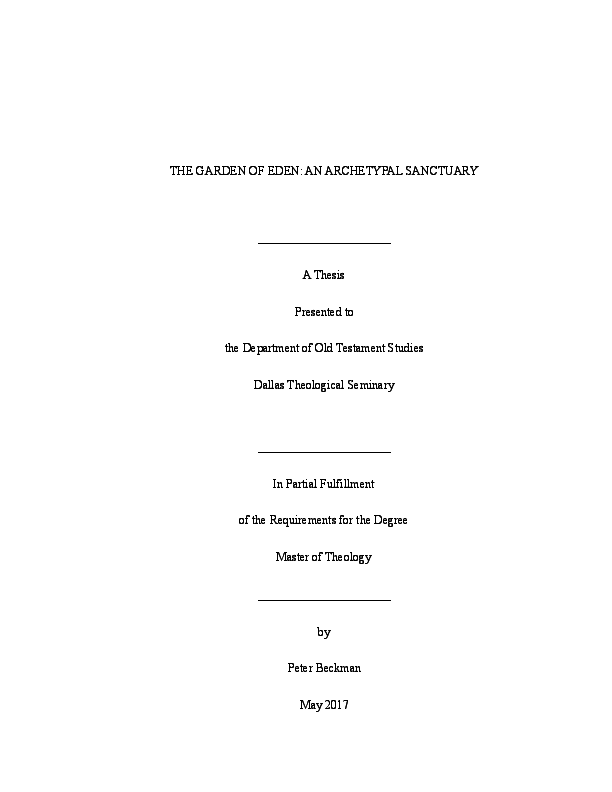 Master thesis theology
