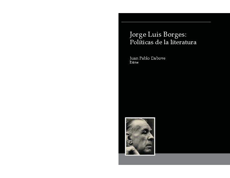 (PDF) Jorge Luis Borges: Políticas de la literatura. (Introduction)