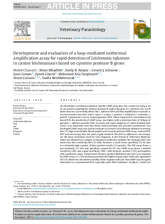 (PDF) Development and evaluation of a loop-mediated isothermal ...