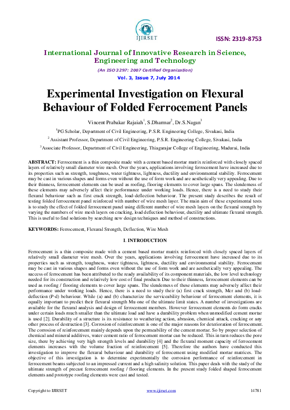 (PDF) Experimental Investigation on Flexural Behaviour of Folded ...