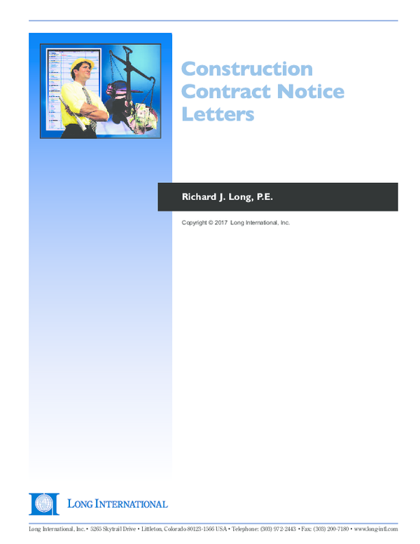 (PDF) Construction Contract Notice Letters