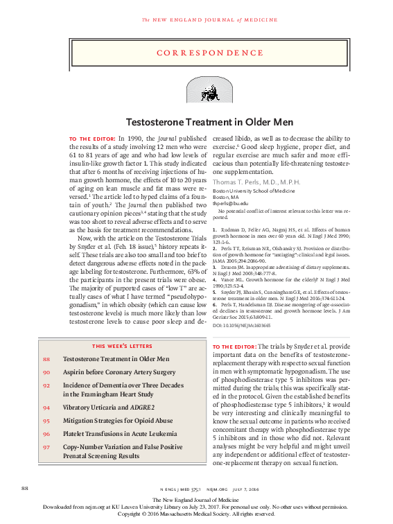 (PDF) Testosterone Treatment in Older Men
