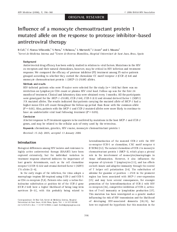 (PDF) Influence of a monocyte chemoattractant protein 1 mutated allele ...