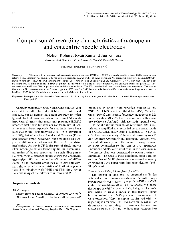 (PDF) Comparison of recording characteristics of monopolar and