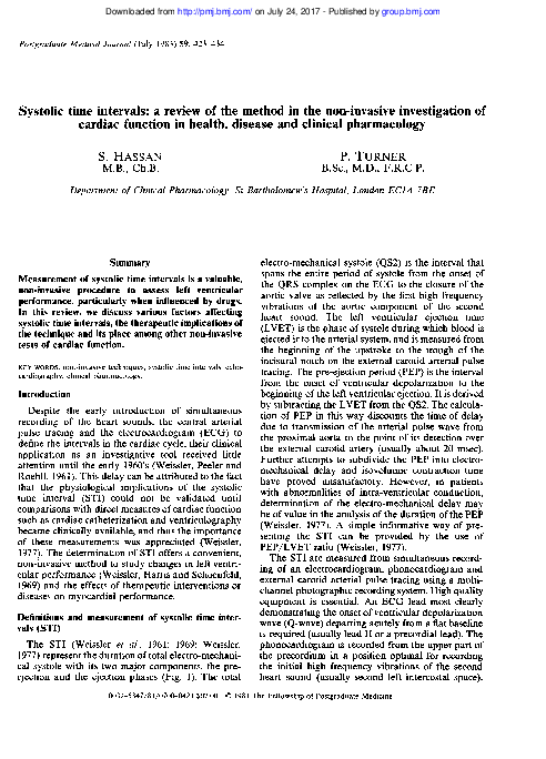 (PDF) Systolic time intervals: a review of the method in the non ...