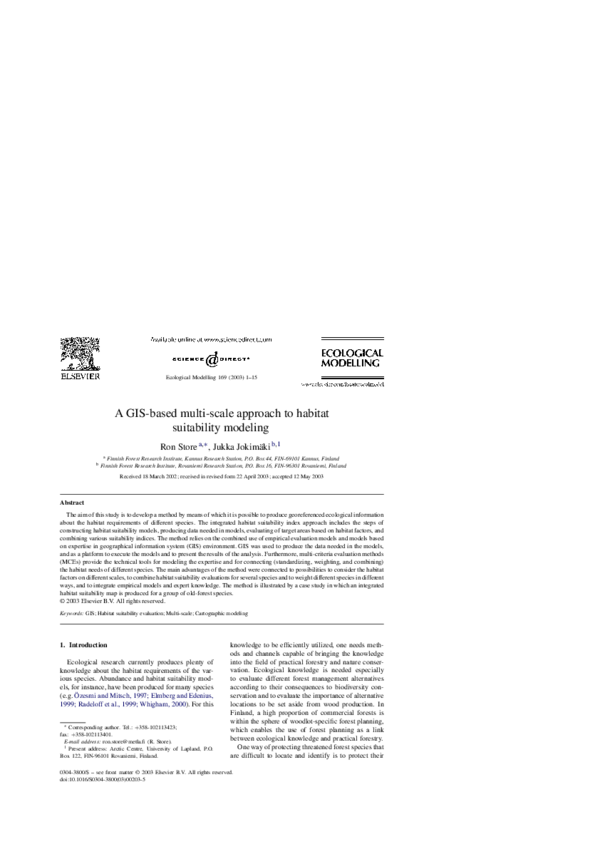 (PDF) A GIS-based multi-scale approach to habitat suitability modeling