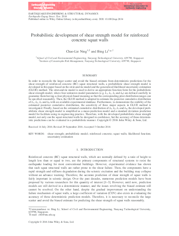 (PDF) Probabilistic development of shear strength model for reinforced ...