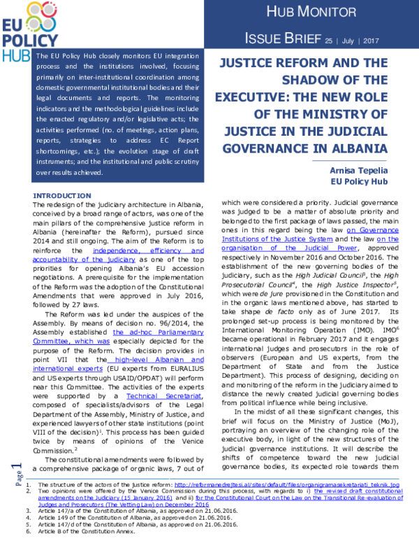 (PDF) Justice Reform and the shadow of the executive: The new role of ...