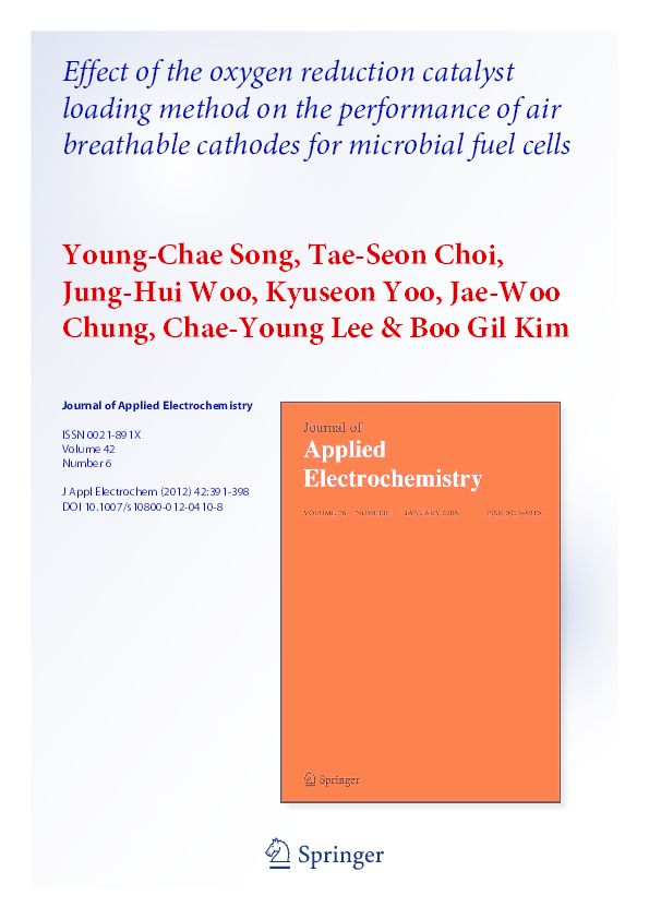 (PDF) Effect of the oxygen reduction catalyst loading method on the ...