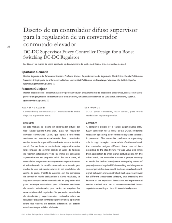 (PDF) DC-DC Supervisor Fuzzy Controller Design for a Boost Switching DC ...
