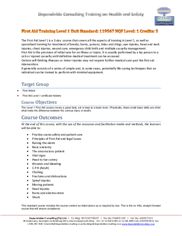 (PDF) First Aid Training