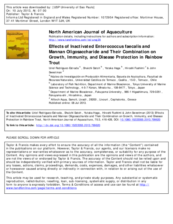 (PDF) Effects of Inactivated Enterococcus faecalis and Mannan ...