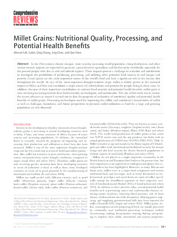 Finger Millet Nutritional Value Pdf Besto Blog
