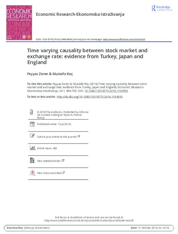 (PDF) Time varying causality between stock market and exchange rate ...