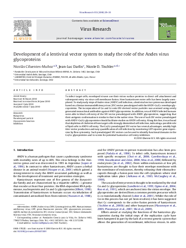 (PDF) Development of a lentiviral vector system to study the role of ...