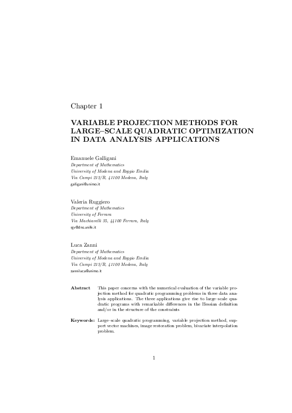 (PDF) Variable projection methods for large-scale quadratic ...