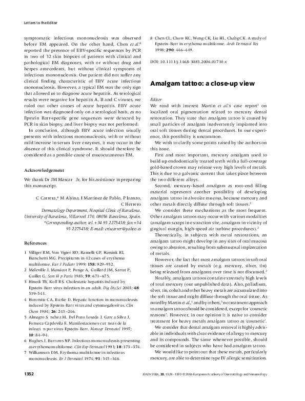 (PDF) Amalgam tattoo a closeup view Lucia Brambilla Academia.edu