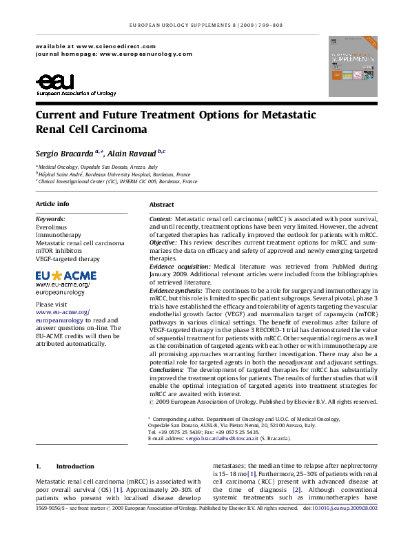 (PDF) Current and Future Treatment Options for Metastatic Renal Cell ...