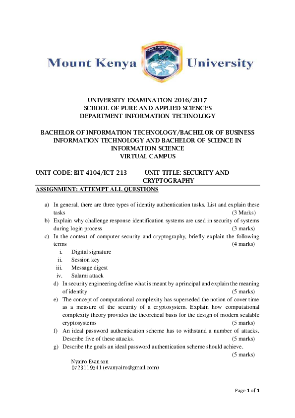 Cryptography assignment picture