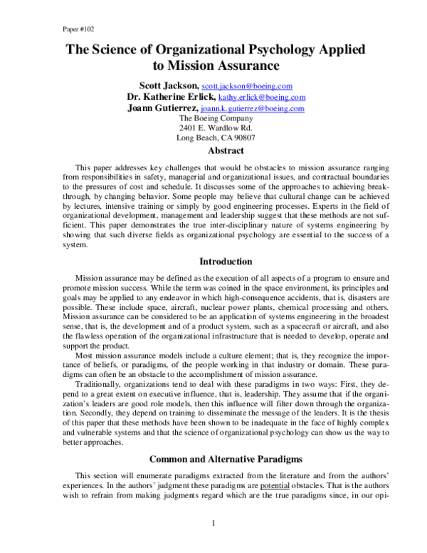 Organization psychology essay image