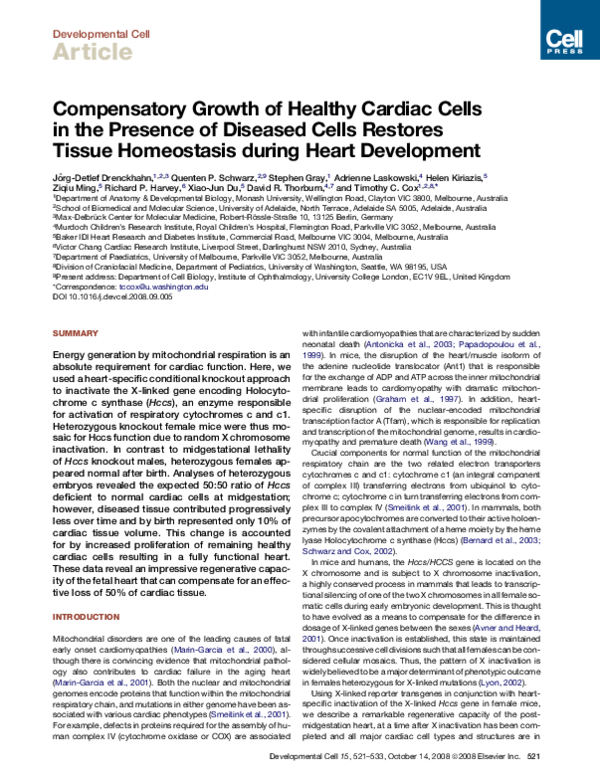 (PDF) Compensatory Growth of Healthy Cardiac Cells in the Presence of ...