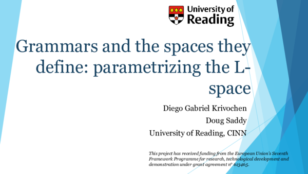 (PPT) (2017) Grammars and the spaces they define: parametrizing the L-space